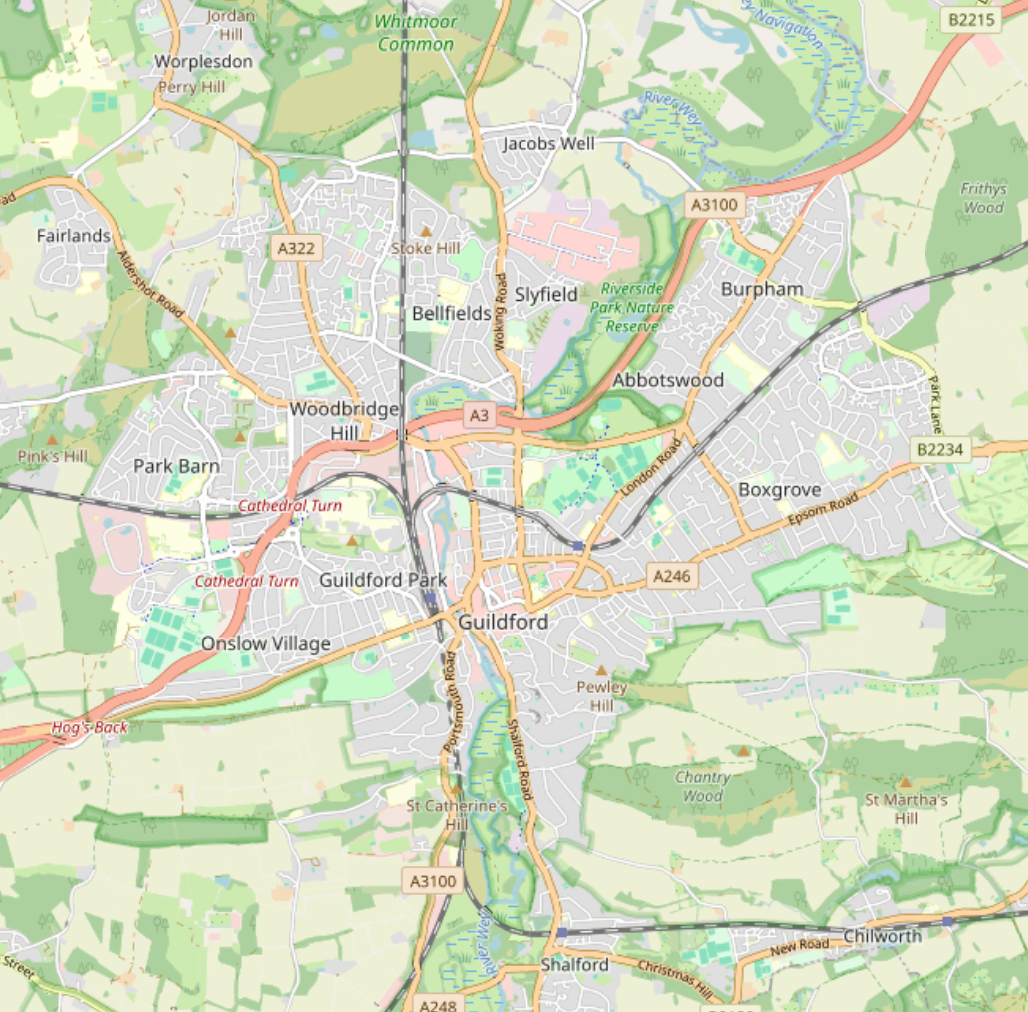 map of guildford